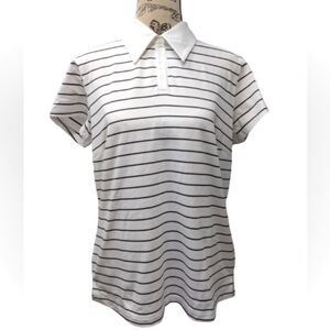 Adidas climacool women's striped golf polo size M